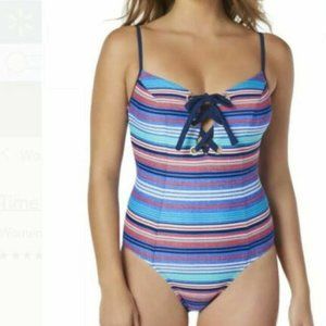 Time And Tru Women's Stripe Grommet Lace Up L